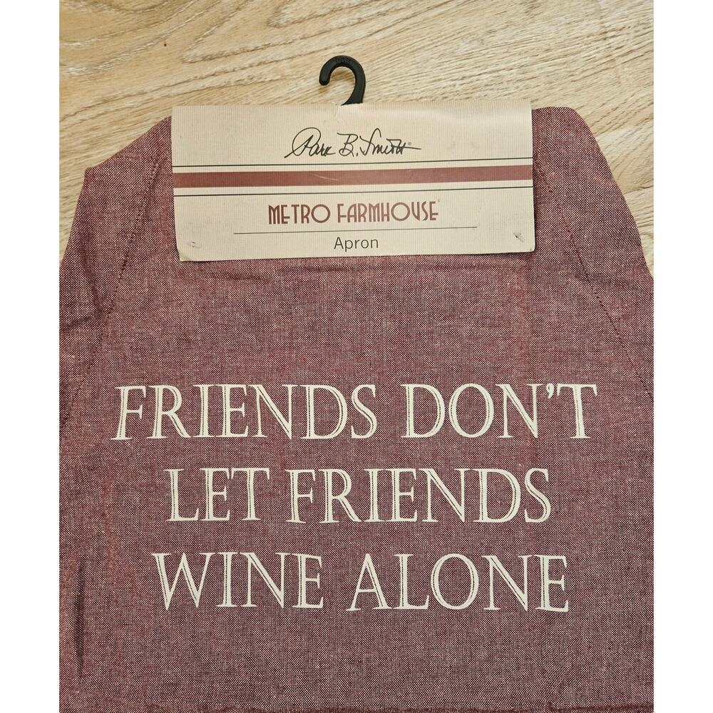 Wine Themed Apron: Friends Don't Let Friends Wine Alone - Wine Inspired Humor